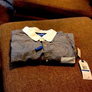 Nautica Shirt Gray/Blue/white button down shirt XL